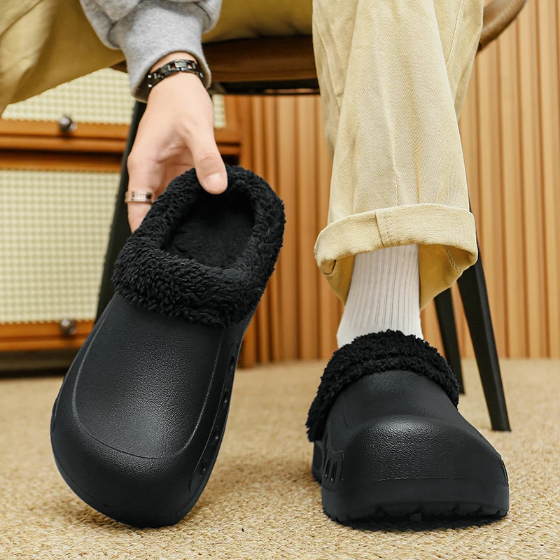 冬用防水シェフ作業靴、裏地付きの暖かいクロッグ、滑り止め加工 - Kitchen Gadgets For Men のレビューと価格