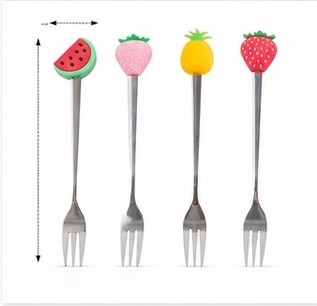 ステンレス製フルーツフォーク4本セット。丈夫な3本爪のデザイ - Kitchen Gadgets Gold のレビューと価格